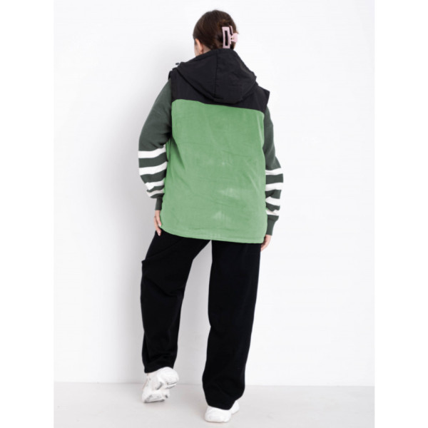 2305-7 зеленая женская жилетка (синтепон, 5 ед. размеры полубатал:L. XL. 2XL. 3XL. 4XL)