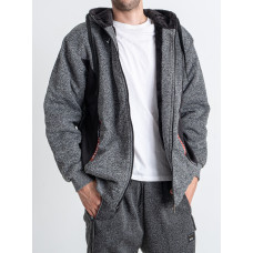 0705-66* світло-сірий чоловічий батник (хутро, на змійці, 5 од. розміри норма: XL-5XL, повторюються) видача наступного дня
