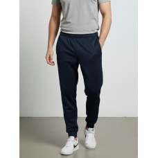 7680-21 сині чоловічі спортивні штани (двохнитка, прихована кишеня на змійці, манжет рибана, логотип вишивка, 5од, розміри норма: 46, 48, 50,52, 54)