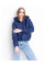 5010-22 ТЕМНО-СИНЯ куртка-зефірка з капюшоном на синтепоні (2 од. розміри: 42/44.46/48)