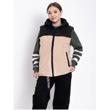 2305-34 бежева жіноча жилетка (синтепон, 4 од. розміри напівбатал: L. L. L. XL)