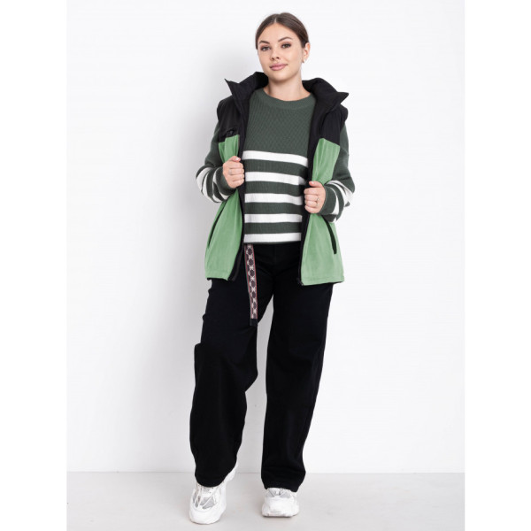 2305-7 зеленая женская жилетка (синтепон, 5 ед. размеры полубатал:L. XL. 2XL. 3XL. 4XL)