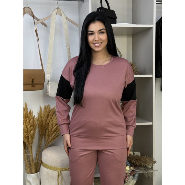 19400-23 темно-розовый женский спортивный косюм (SARA, трикотаж, 2 ед. размеры полубатал: 46/48, 50/52)