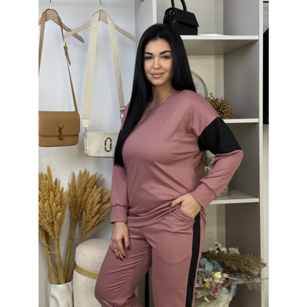 19400-23 темно-розовый женский спортивный косюм (SARA, трикотаж, 2 ед. размеры полубатал: 46/48, 50/52)
