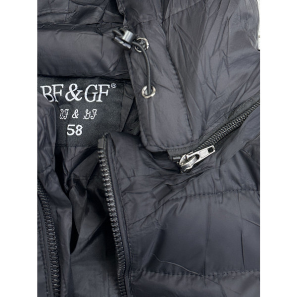 2812-1 чорна чоловіча куртка (синтепон, з капюшоном, 5од, розміри батал: 58, 60, 62, 64, 66)