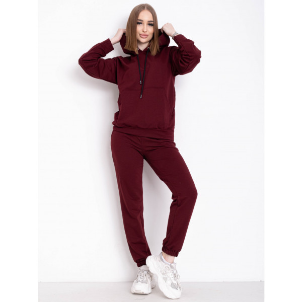 0530-99 БОРДОВЫЙ 5`th Avenue спортивный костюм женский из турецкой двунитки (3 ед. размеры : 42.44.46) демисезон