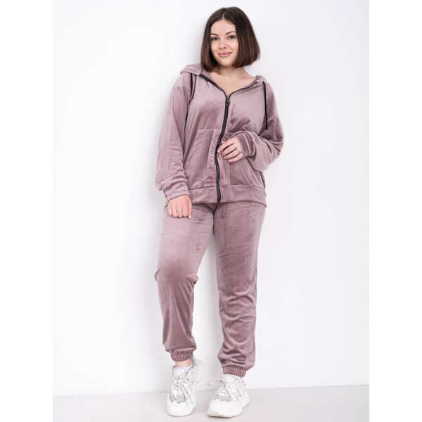 5231-4 фрезовый женский спортивный костюм (5'TH AVENUE, велюровый, 4 ед. размеры полубатал: 50. 52. 54. 56)