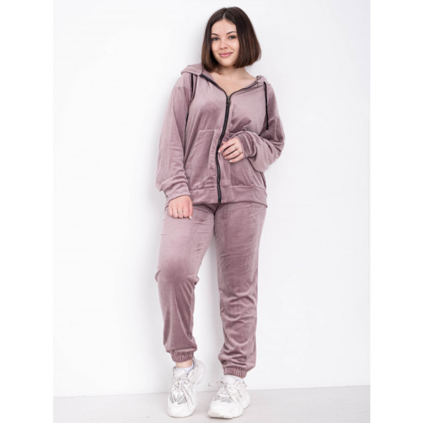 5231-4 фрезовый женский спортивный костюм (5'TH AVENUE, велюровый, 4 ед. размеры полубатал: 50. 52. 54. 56)