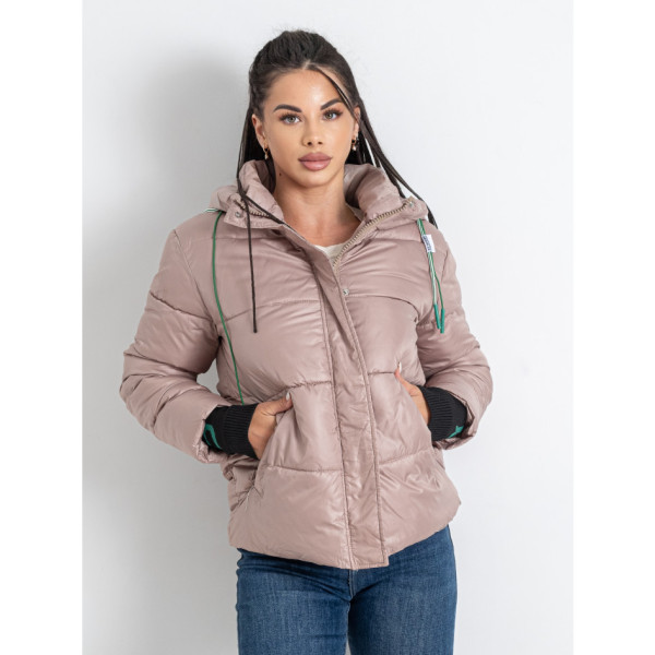 0238-3 бежевая женская куртка (BIHOR, 5 ед. размеры норма: S. M. L. XL. 2XL)