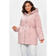0806-4 рожева жіноча куртка (синтепон, на затяжках, з капюшоном, 4од, розміри норма-напівбатал: M. L. XL. 2XL)