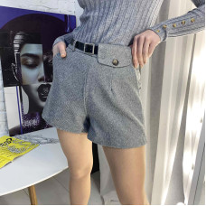 0255-2 СВІТЛО-СІРІ шорти фетрові жіночі (3 од. розміри: S.M.L)