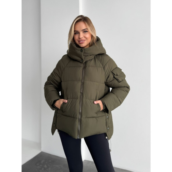 0766-75 хакі жіноча зимова куртка (синтепон, 3 од. розміри норма: M. L. XL)