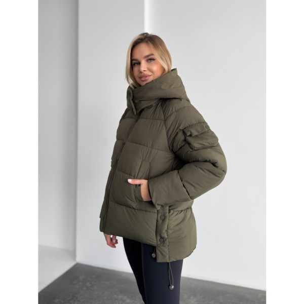 0766-75 хакі жіноча зимова куртка (синтепон, 3 од. розміри норма: M. L. XL)