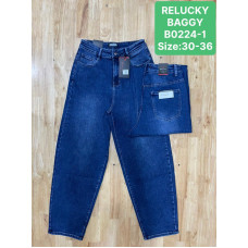 0224-1 сині жіночі джинси баггі (RELUCKY, стрейчові, 6 од. розміри батал: 30-36) видача наступного дня