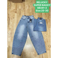 0341-2# блакитні жіночі джинси баггі (Relucky, 6 од., розміри норма: 25-30) видача наступного дня