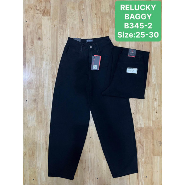 0345-2# чорні жіночі джинси баггі (6 од., розміри норма: 25-30) видача наступного дня