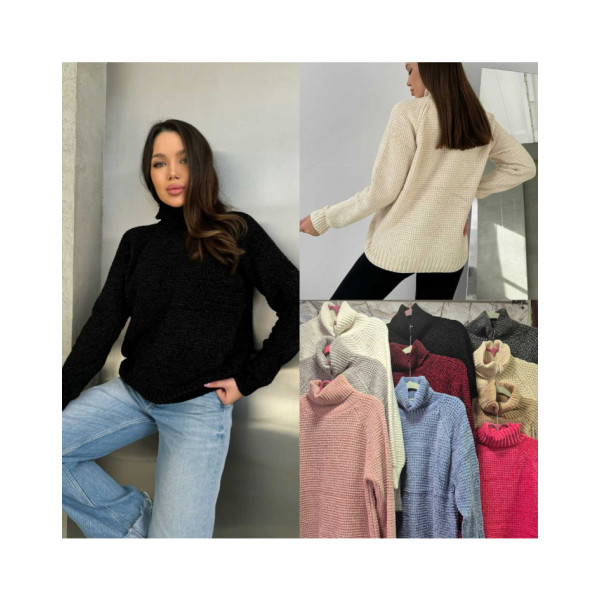 0433-99* мікс кольорів жіночий велюровий светр (5 од., розміри норма: 40-48 оверсайз) видача наступного дня