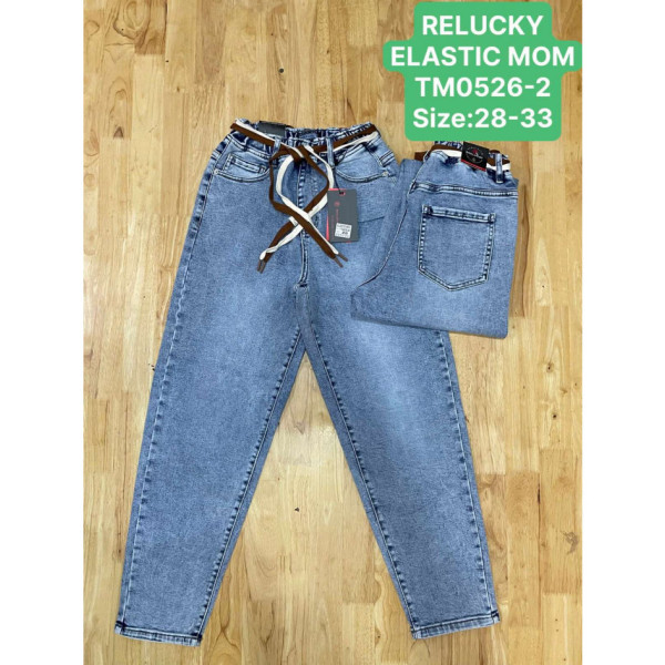 0526-2# сірі жіночі джинси мом (Relucky, 6 од., розміри напівбатал: 28-33) видача наступного дня