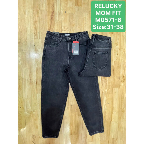 0571-6* темно сірі жіночі джинси мом на байку, стрейч (relucky, 6 од., розміри батал: 31-38) видача наступного дня