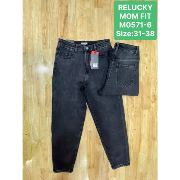 0571-6* темно сірі жіночі джинси мом на байку, стрейч (relucky, 6 од., розміри батал: 31-38) видача наступного дня