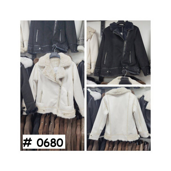 0680* выбор цвета женская дубленка, oversize, экомех (6 ед, размеры норма: S-L) выдача на следующий день