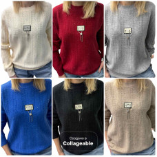 25416* мікс квітів жіночий светр (бавовна + кашемір, 6 од., розміри напівбатал: 46-52) видача наступного дня