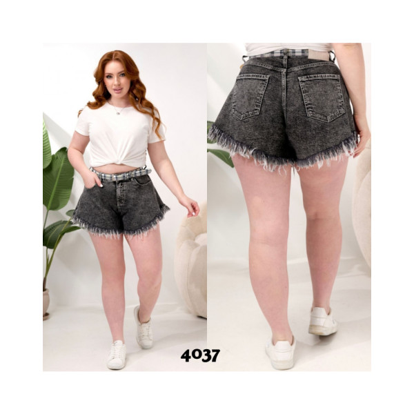 4037# сірі жіночі шорти, стрейч-коттон (6 од., розміри напівбатал: 28-33) видача наступного дня