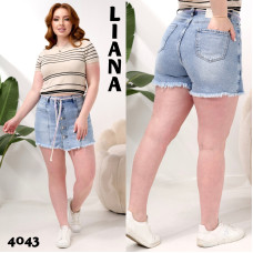 4043# блакитна жіноча спідниця-шорти, стрейч-коттон (6 од., розміри напівбатал: 28-33) видача наступного дня