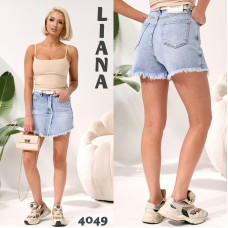 4049# блакитна жіноча спідниця-шорти, стрейч-коттон (6 од., розміри норма: 25-30) видача наступного дня