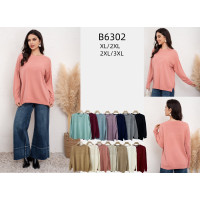 6302# мікс кольорів жіночий светр Kiss Me (10 од., розміри батал: XL-3XL) видача наступного дня