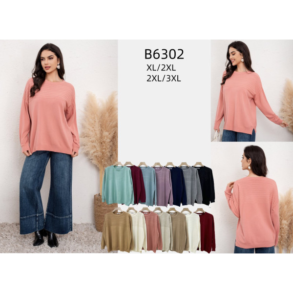 6302# мікс кольорів жіночий светр Kiss Me (10 од., розміри батал: XL-3XL) видача наступного дня