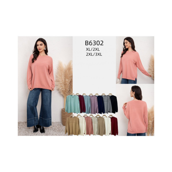 6302# мікс кольорів жіночий светр Kiss Me (10 од., розміри батал: XL-3XL) видача наступного дня