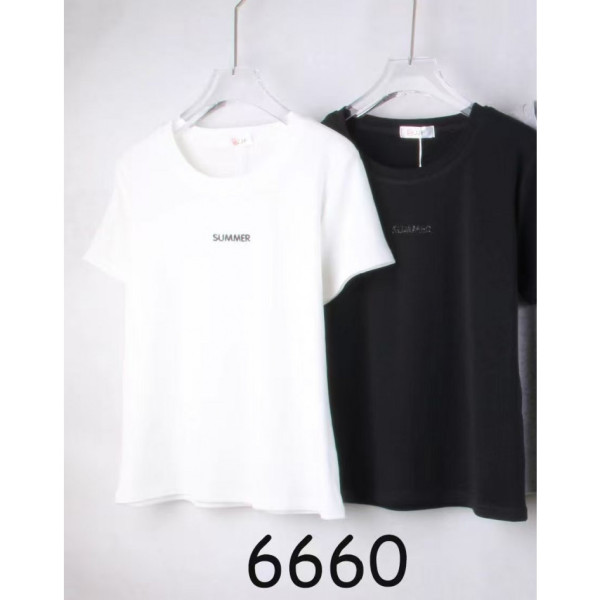 6660# микс цветов женская футболка (10 ед, размеры норма: 44/46/48) выдача на следующий день