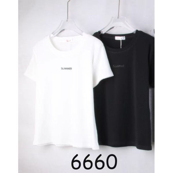 6660# микс цветов женская футболка (10 ед, размеры норма: 44/46/48) выдача на следующий день