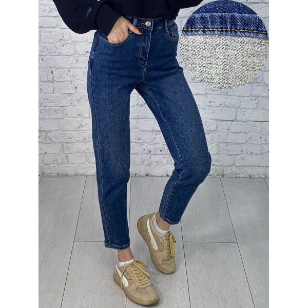 3318 сині жіночі джинси на байку (KT.MOSS, МОМ, стрейч-коттон, 6 од. розміри норма: 25. 26. 27. 28. 29. 30)