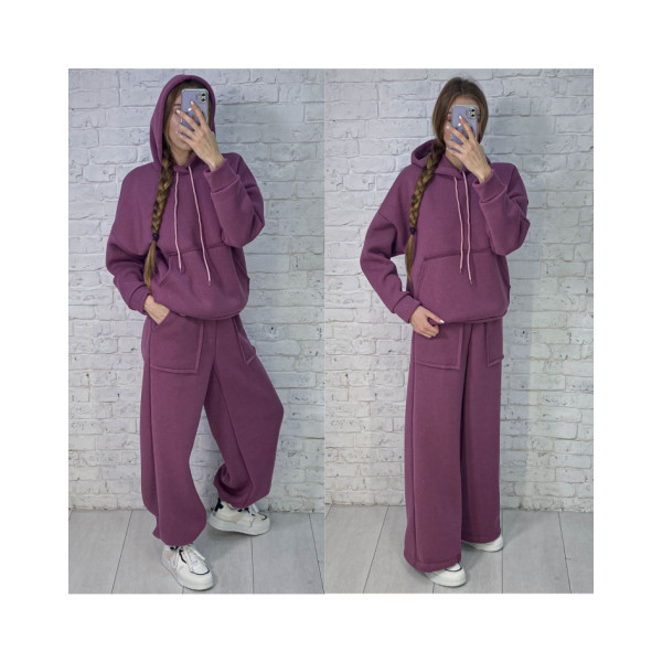 0620-23 фрезовый женский спортивный костюм (5`th Avenue, турецкая трехнитка, флис, 3 ед, размеры норма: 42, 44, 46)