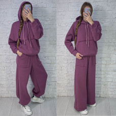 0620-23 фрезовий жіночий спортивний костюм (5`th Avenue, турецька тринитка, фліс, 3 од., розміри норма: 42, 44, 46)