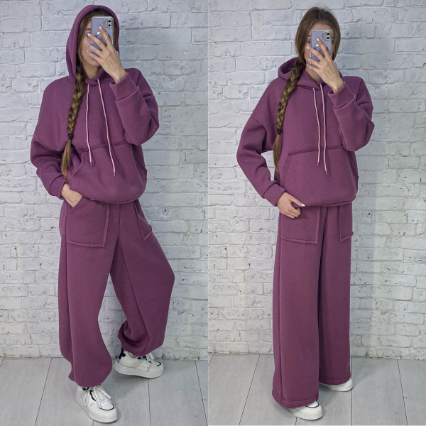 0620-23 фрезовый женский спортивный костюм (5`th Avenue, турецкая трехнитка, флис, 3 ед, размеры норма: 42, 44, 46)