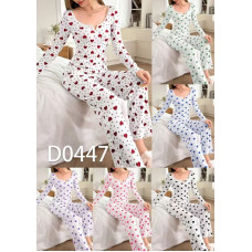 0447# вибір кольору жіноча піжама (віскоза, рубчик, 5 од., розміри норма: S-XL) видача наступного дня