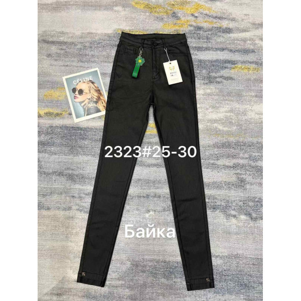 2323 * чёрные женские джинсы на байке (стрейч, 6 ед, размеры норма: 25-30) выдача на следующий день