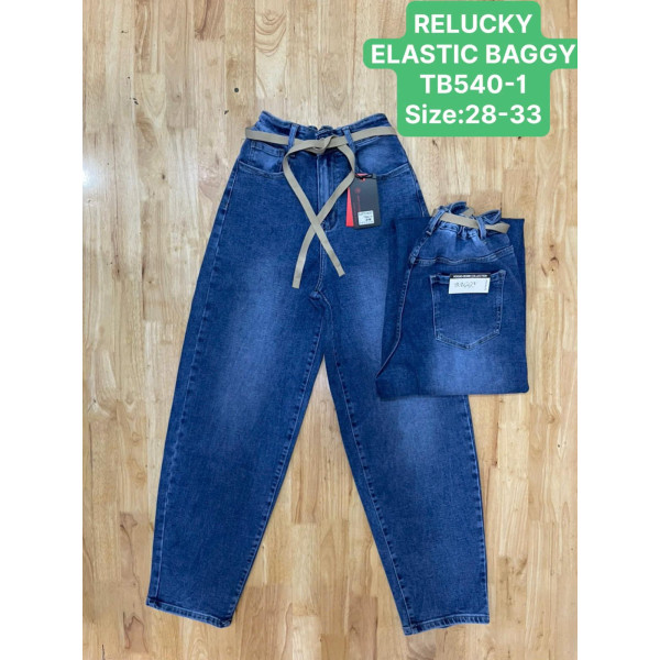 0540-1 # сині жіночі джинси на резинці (RELUCKY, стрейчові, 6 од. розміри напівбатал: 28. 29. 30. 31. 32. 33) видача наступного дня