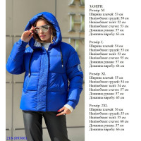 0218-2 * синяя женская куртка, еврозима (4 ед, размеры норма: M-L-XL-2XL) выдача на следующий день