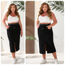 0841 * чорна жіноча спідниця джинсова на резинці (LADY N, стрейч-котон, 6 од. розміри батал: 31. 32. 33. 34. 36. 38) видача наступного дня