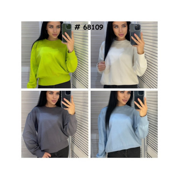 68109* мікс кольорів жіночий светр (6 од., розміри норма-напівбатал: M-XL універсальний) видача наступного дня