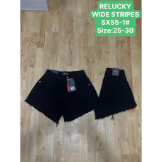 0055# черные женские джинсовые шорты (Relucky, 6 ед, размеры норма: 25-30) выдача на следующий день Relucky