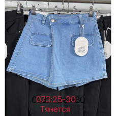 0073# голубые женские шорты-юбка (New Jeans, стрейч, 6 ед, размеры норма: 25-30) выдача на следующий день New Jeans