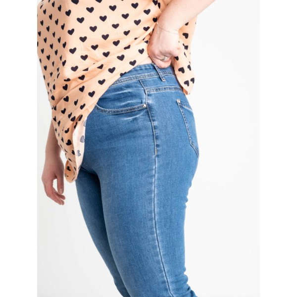 9455-2 / блакитні жіночі джинси (стрейчові, 2 од. розміри батал: 36. 38) Джинси