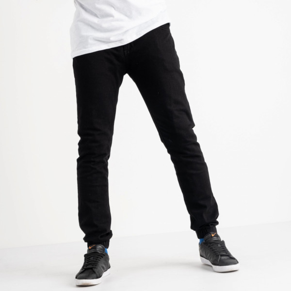 0125-3 / черные мужские джинсы (Vitions, стрейчевые, 3 ед. размеры норма: 30, 30, 31) Джинсы