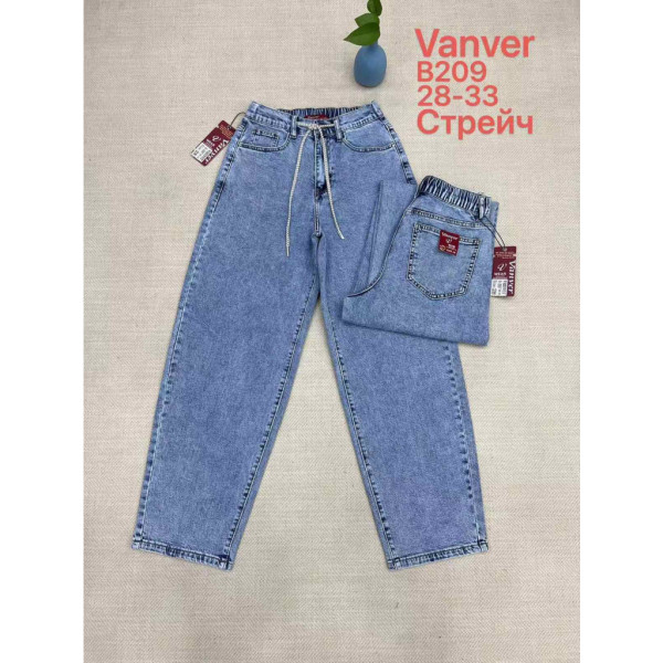 0209# блакитні жіночі джинси vanver (стрейч коттон, 6 од., розміри напівбатал: 28-33) видача наступного дня Vanver