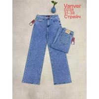 0238# голубые женские джинсы vanver (стрейч коттон, 6 ед, размеры батал: 31-38) выдача на следующий день Vanver